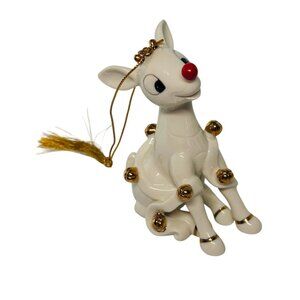 Lenox & Rudolph Co. Christmas Ornament Rudolph Rings in the Holiday EUC